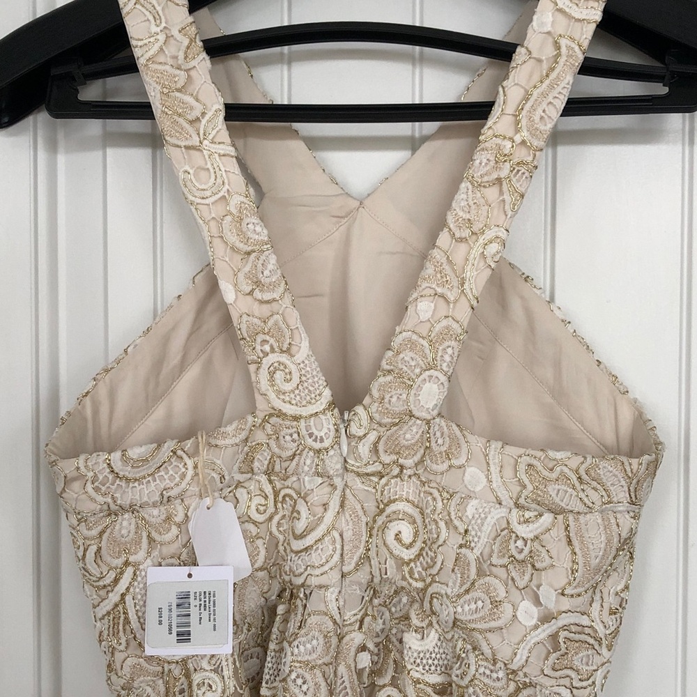 Club Monaco BRAND NEW Women’s short champagne sleeveless eyelet dress Size 0 - Picture 5 of 8